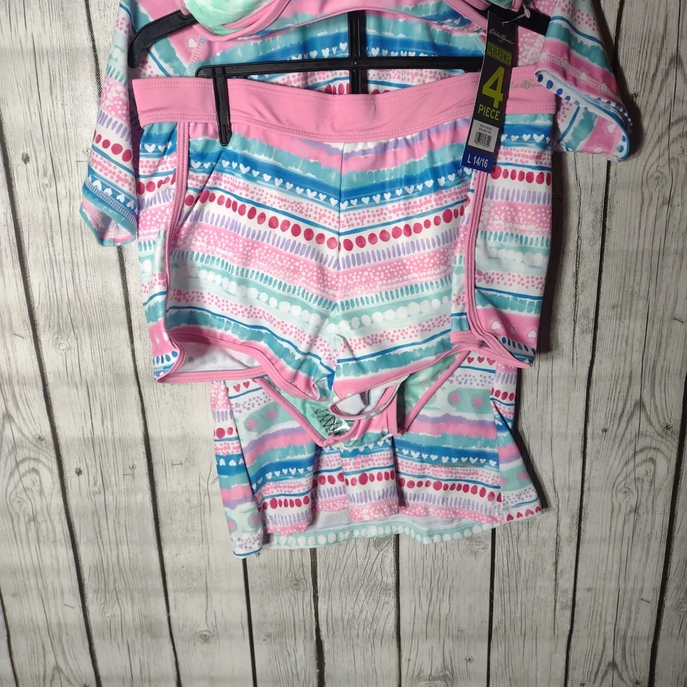 Eddie Bauer kids 4 piece mix & match Youth Reversible swim set
